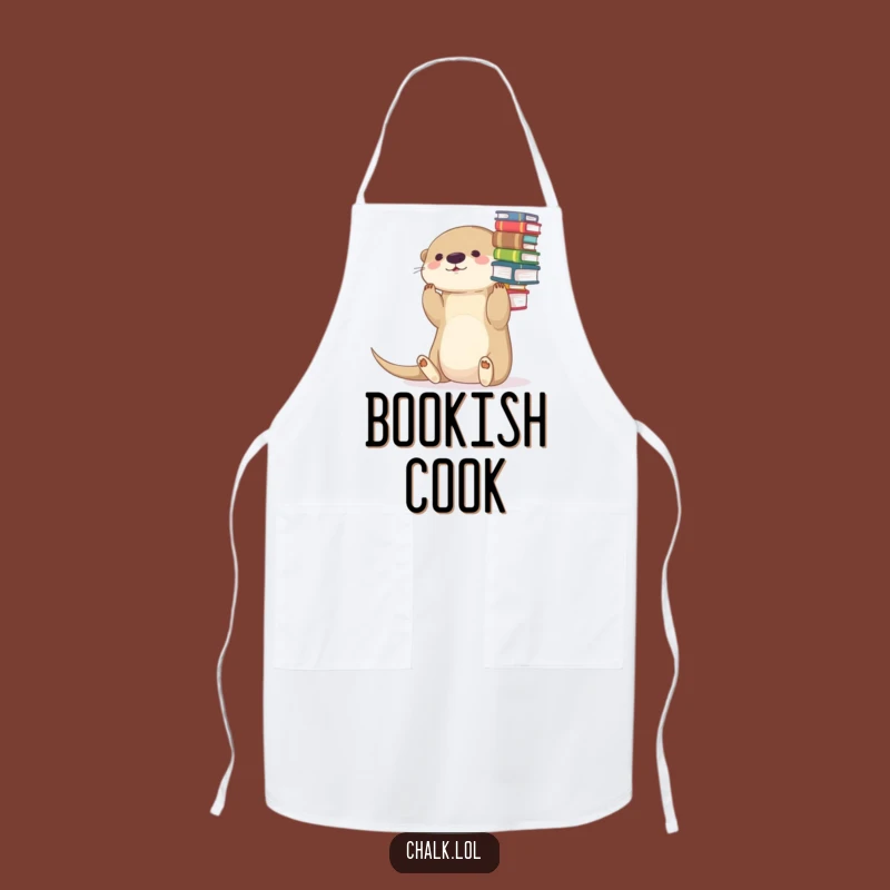 Funny Otter Chef Apron: Hilarious Kitchen Fun for Bookish Cooks!