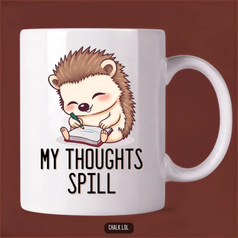 Funny Hedgehog Scribble Mug: Hilarious Gift for Messy Writers & Cute Animal Lovers!