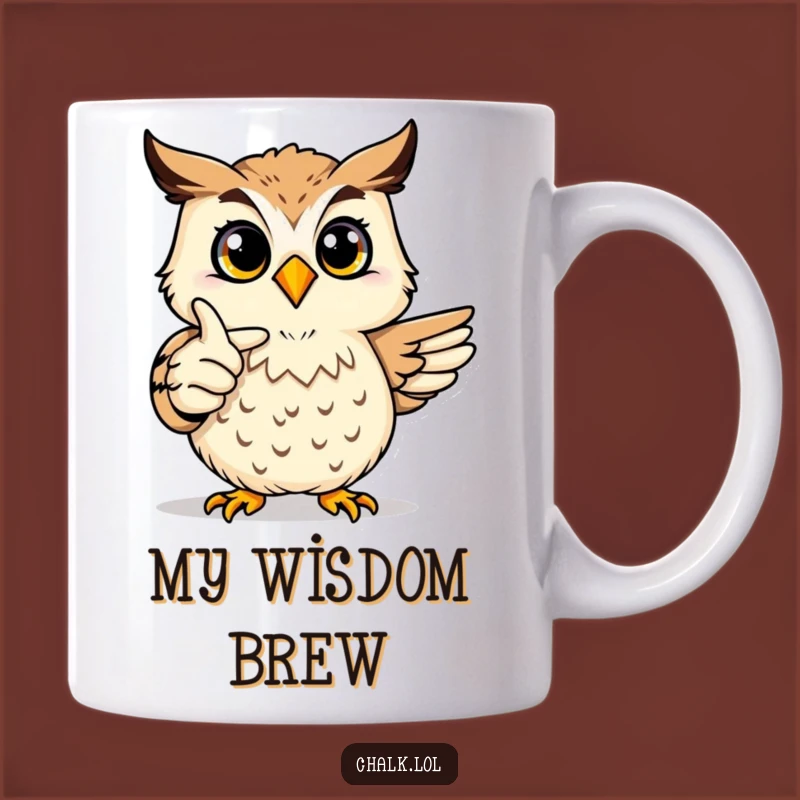 Funny Joyful Owl Art Mug - Proud Artist Critter with Drawing, Perfect Teacher Gift