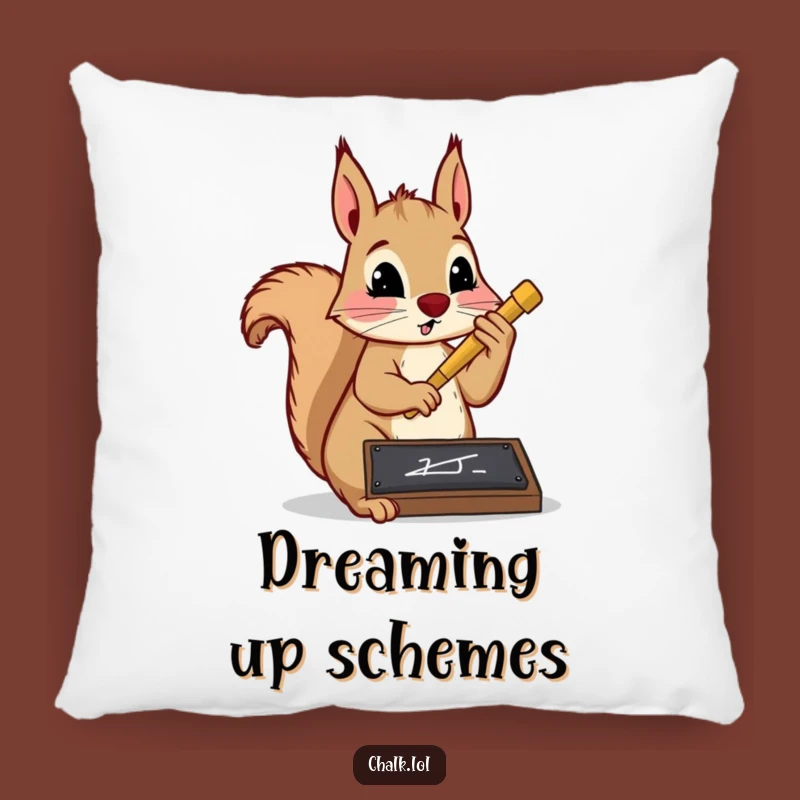 Funny Squirrel Writer Pillow: Cozy Study Buddy, Perfect Funny Gift for Bookworms