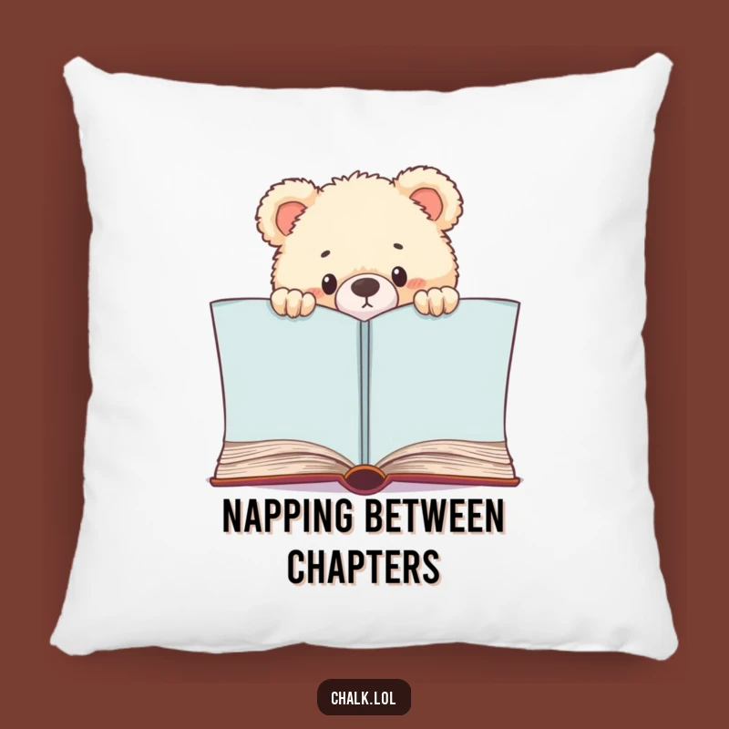 Funny Bear Cub Bookworm Pillow: Cozy Reading Cushion, Perfect Funny Gift for Comfort