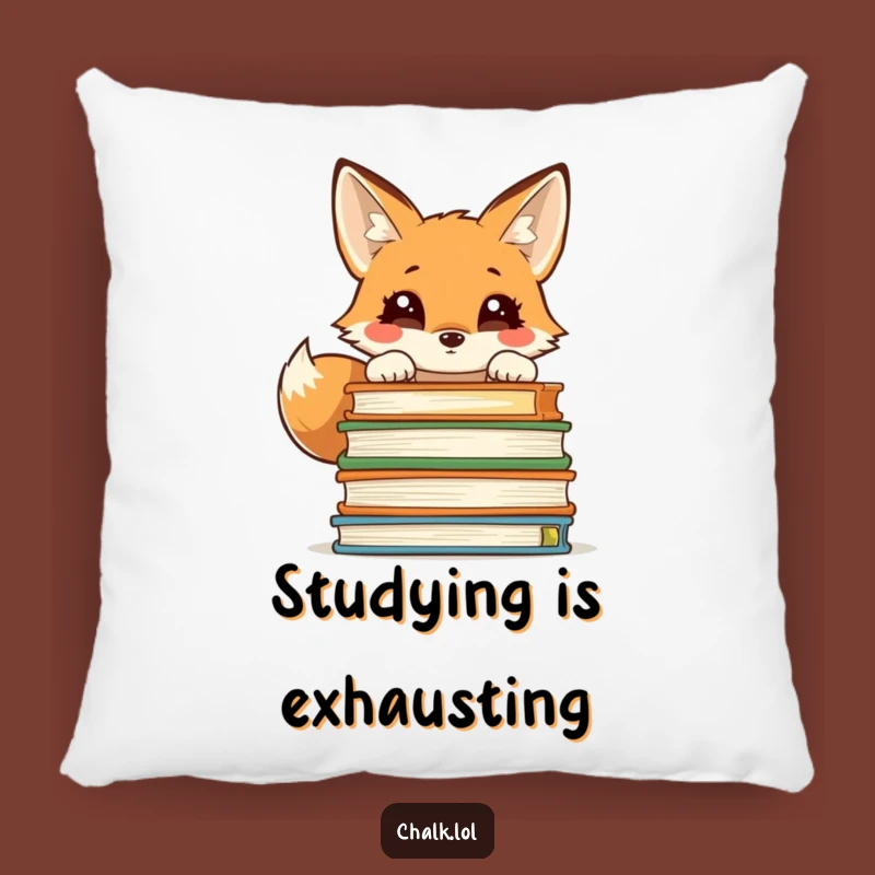 Funny Fox Pillow - Cozy Academic Cushion