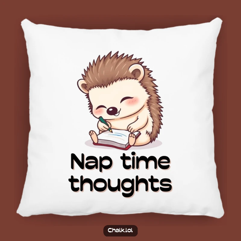 Funny Hedgehog Note Pillow: Cozy & Hilarious Accent for Creative Spaces!