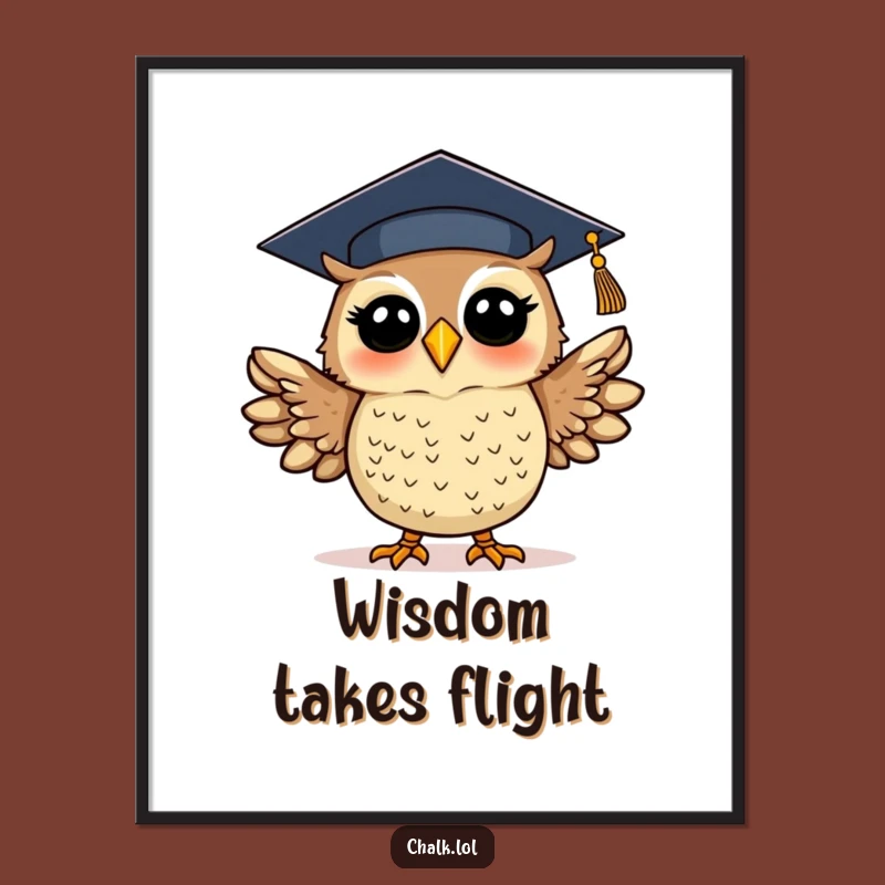 Funny Graduation Owl Digital Art: Celebrate Success Instantly, Amazing Funny Gift Download