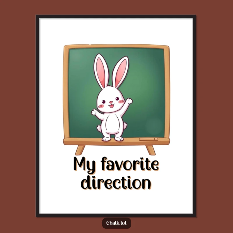 Funny Rabbit Teacher Digital Print: Educational Decor, Perfect Funny Gift for Art Lovers