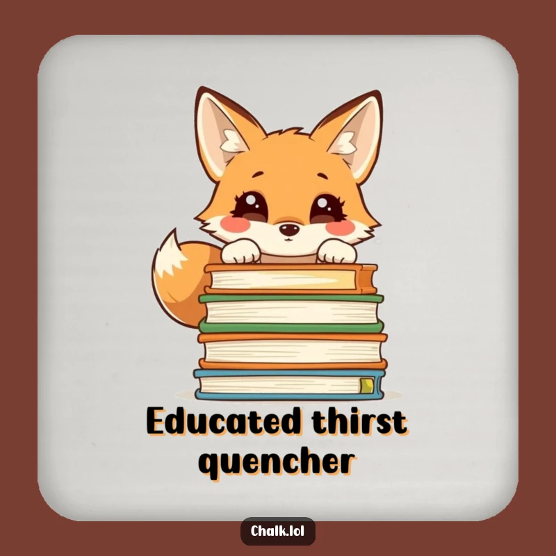 Funny Fox Coaster - Protective Bookworm Table Decor