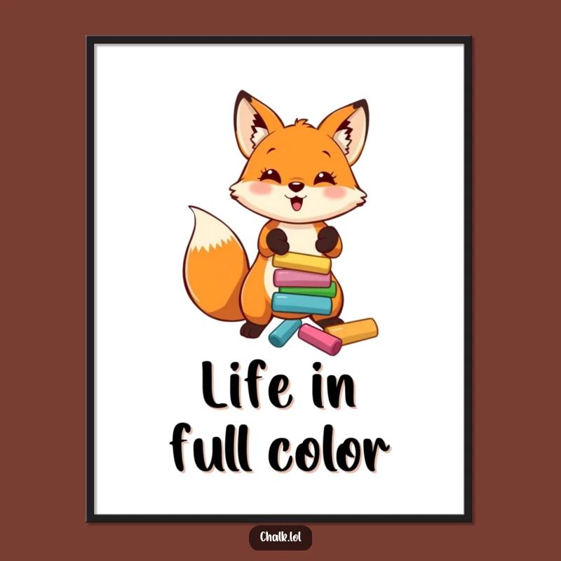Funny Fox Artist Poster: Vibrant Wall Art, Perfect Funny Gift for Decor