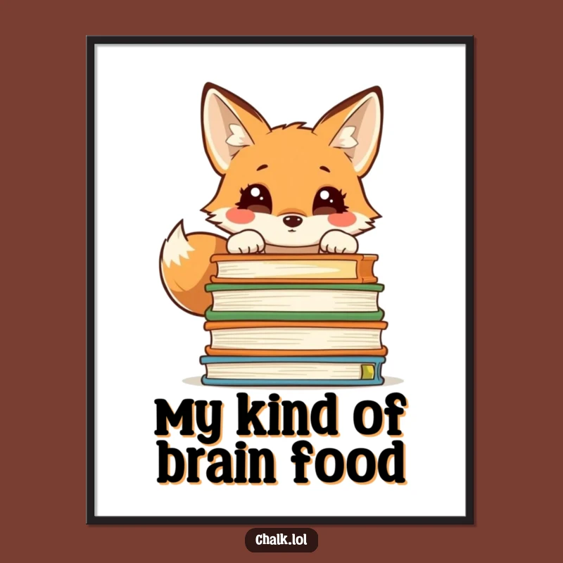 Funny Fox Poster - Whimsical Study Scene Art Print