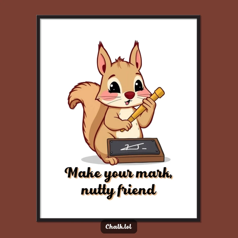 Free Printable Funny Squirrel Chalkboard Art - Downloadable Quirky Decor