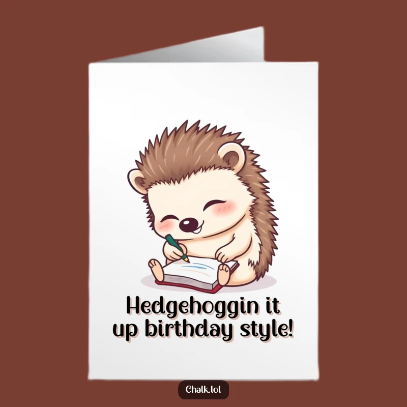 Free Printable Hedgehog Birthday Card: Cute & Funny Scribble Downloadable Gift