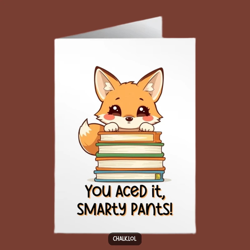 Free Printable Congrats Card: Fox Textbooks Success Funny Downloadable Gift