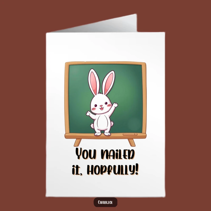 Free Printable Congrats Card: Rabbit Points Out Success Downloadable Gift