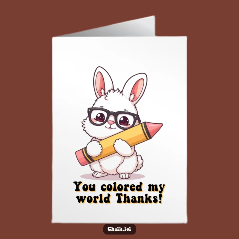Free Printable Thank You Card: Bunny Artist, Heartfelt Downloadable Appreciation Gift