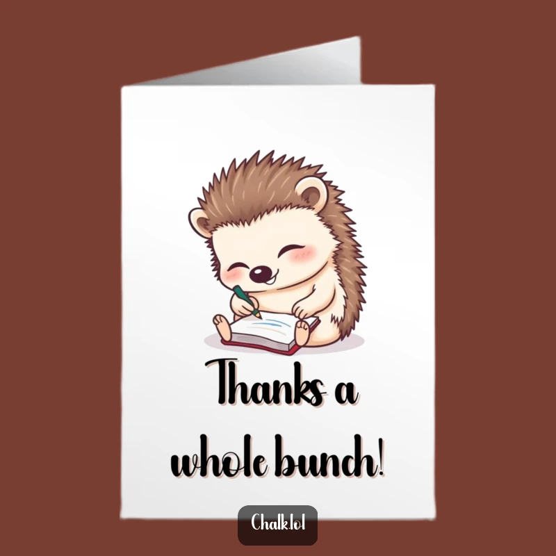 Free Printable Hedgehog Thank You Card: Cute Scribble Gratitude Downloadable