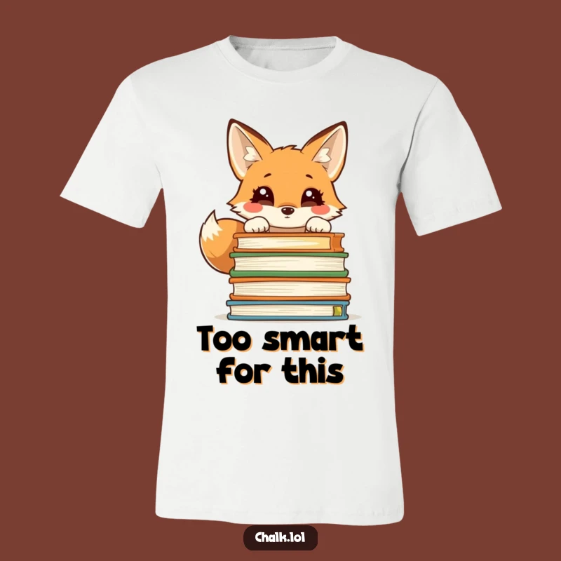 Funny Fox Reading T-Shirt - Curious Study Buddy Graphic Tee