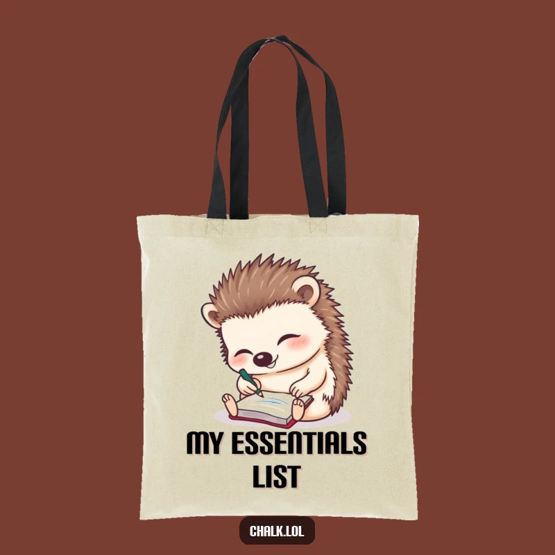 Funny Hedgehog Scribble Tote Bag: Carry Your Ideas with Hilarious Style!